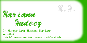 mariann hudecz business card
